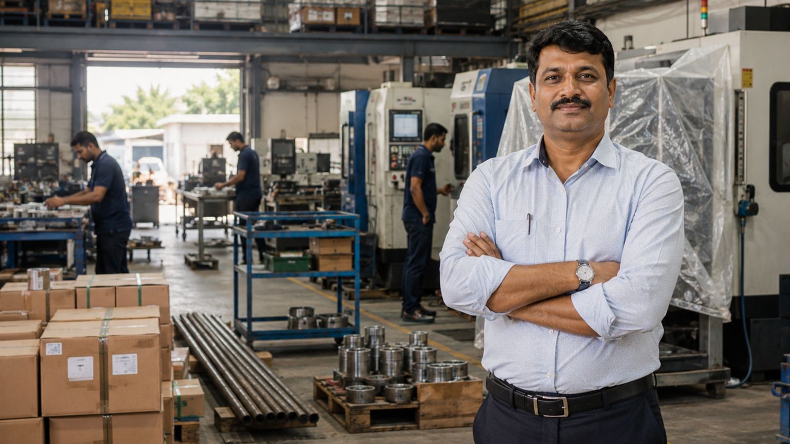 A Ritwik Finance customer at their shop in Rajasthan